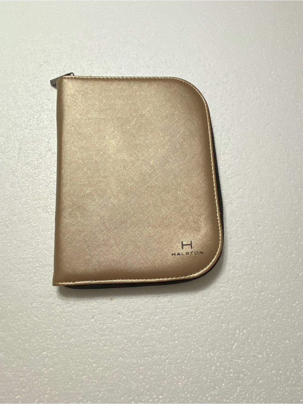 H by Halston Metallic Gold Makeup Case